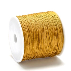 Makrameeband rund 0,8mm 10m Farbwahl 0,18 EUR/m aus Nylon dunkel gold #17