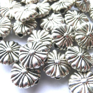 50 Spacer Flower Spacer Metal Color Antique Silver S109 image 4