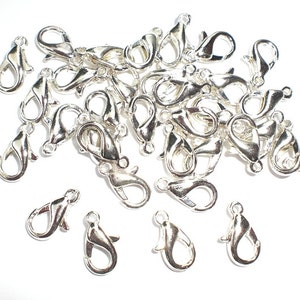 Carabiner 12 mm clasps 10-250 pieces color silver S051 image 5
