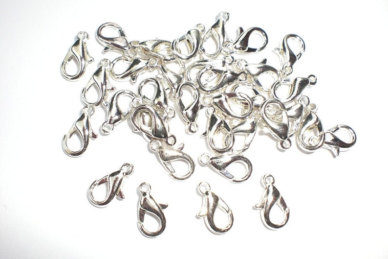 Carabiner 12 mm clasps 10-250 pieces color silver S051 image 5