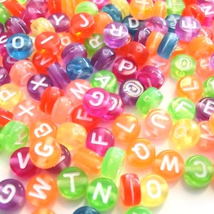 Letter Beads A-Z Number Beads Heart 7 mm 100 250 pieces 250 Buchstaben #21