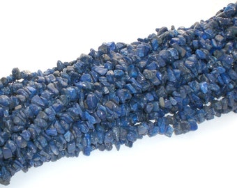 Pépites de ruban de pierres précieuses Lapis Lazuli ~ 4-8 mm 1 brin de perles pour enfiler