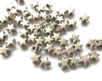 Star SPACER color antique silver metal beads 5 x 3.5 mm 100-1000 spacer beads #S431