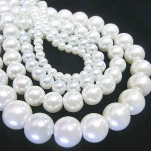 270 GLASS WAX BEADS balls white round mix 4,6,8 and 10 mm glass beads