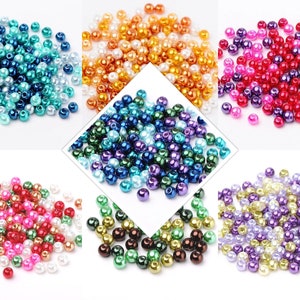 Glass beads mix 4/6/8 mm glass wax beads round pastel colorful multicolored