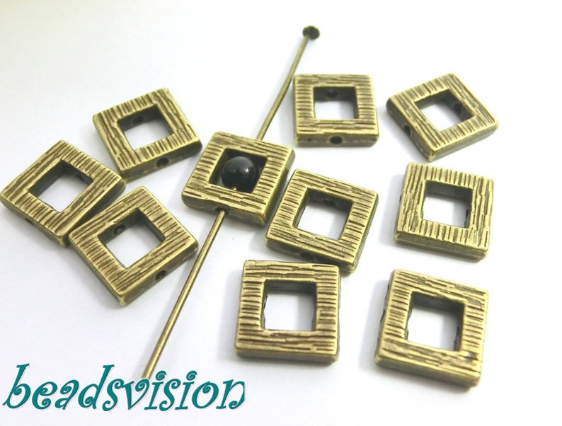 Frame spacer 10/ 40 color bronze 10 x 2.5 mm intermediate beads metal beads S028 image 1
