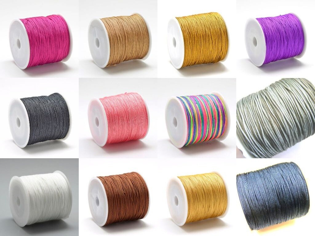 0.18 EUR/meter 10 m macrame ribbon round 0.8 mm nylon cord jewelry co…