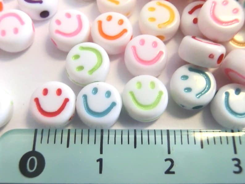 Smiley Beads Happy Beads 50-200 Pieces Peace Sign image 3