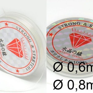 0,14 EUR / 1m Nylonfaden elastisch 10 Meter dehnbarer Gummifaden transparent 0,6 0,8mm Nylonband Schnur Bild 1