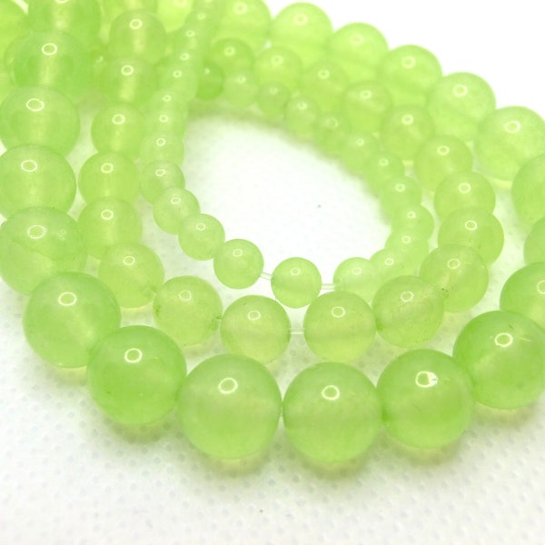 Jade 4/6/8mm grün apple green rund Kugeln Perlen 1 Strang