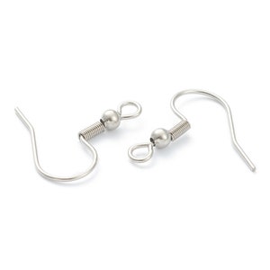 Boucles d'oreilles chirurgicales en acier inoxydable argenté 10-50 pièces S083 image 5