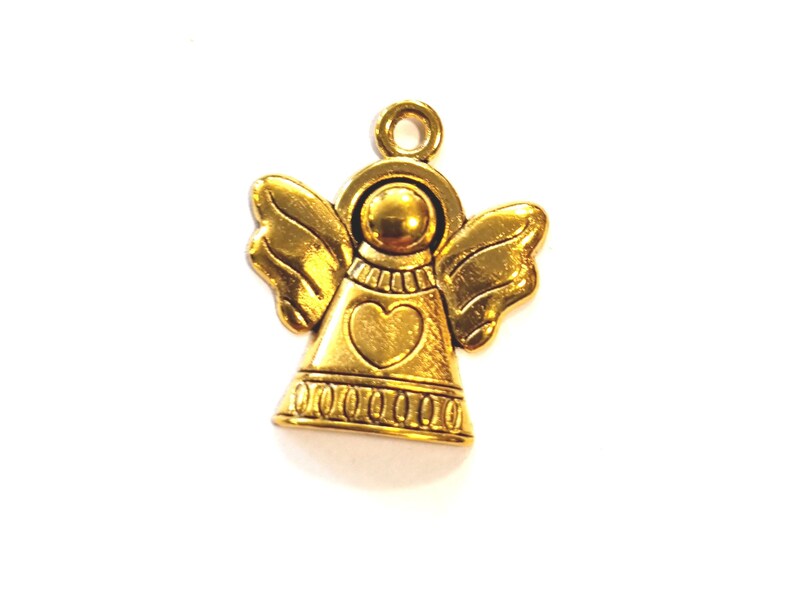 10 pendentifs ange couleur or S657 image 2