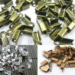 Clamping plates End caps for tapes 8 x 4 mm 50 / 200 pieces Color choice Color bronze silver copper Tape clamps connector