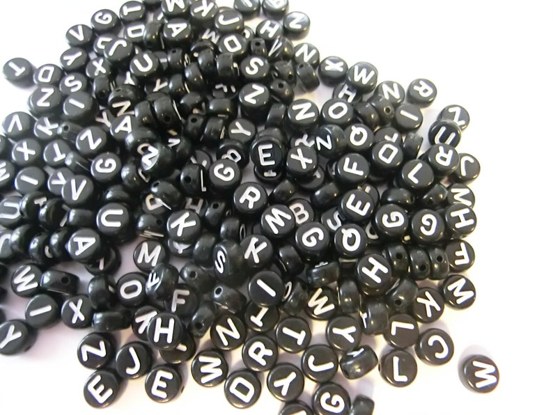 Letter Beads A-Z Number Beads Heart 7 mm 100 250 pieces 250 Buchstaben #2