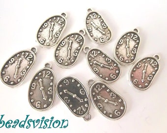 10 / 40 charms watch pendant 23 x 13 mm color antique silver metal #S457