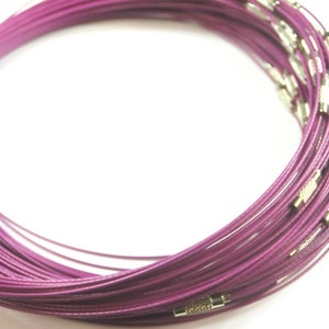 Collier en acier inoxydable avec fermoir torsadé, 2 à 10 couleurs au choix, collier en acier inoxydable pour pendentif, anneau de cou fuchsia