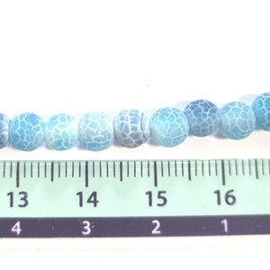 Agate 6mm Light Blue White Matte Beads Round Blue 1 strand 2 image 3