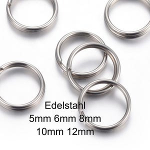 Spaltringe Edelstahl Ø 5,6,8,10,12mm 100 Ringe rund Schlüsselring überlappend