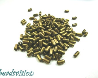 200 / 600 Metallperlen Spacer Metall Farbe bronze Zylinder #S597