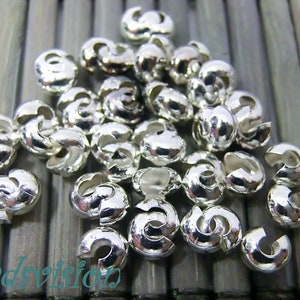 Laminating beads 100 pieces crimp cover color antique silver 3.50 x 2 mm #S634