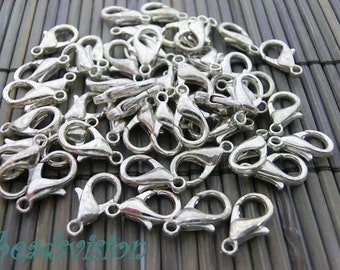 Carabiner 12 mm closures Color antique silver Velcro #S575