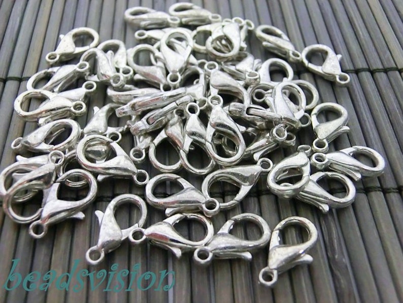 Carabiner 12 mm closures Color antique silver Velcro S575 image 1