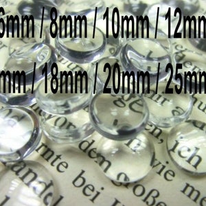 Glascabochons 6-30mm Cabochons Glas klar rund durchsichtig transparent Bild 1