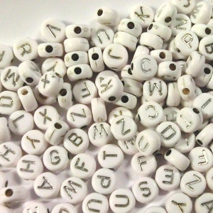 Lettre couleur choix or argent A-Z mélange alphabet rond 7 mm acrylique entretoise lettre perles perles image 9