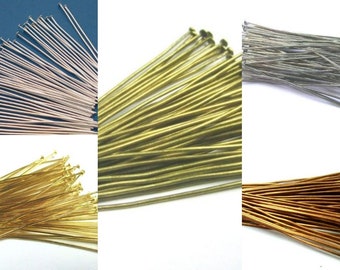 100 head pins 50 mm color selection silver bronze copper jewelry accessories