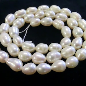 10 30 Süßwasser Perlen creme weiß 5-7,5mm Perlen Zuchtperlen oval barock 3 k Bild 2