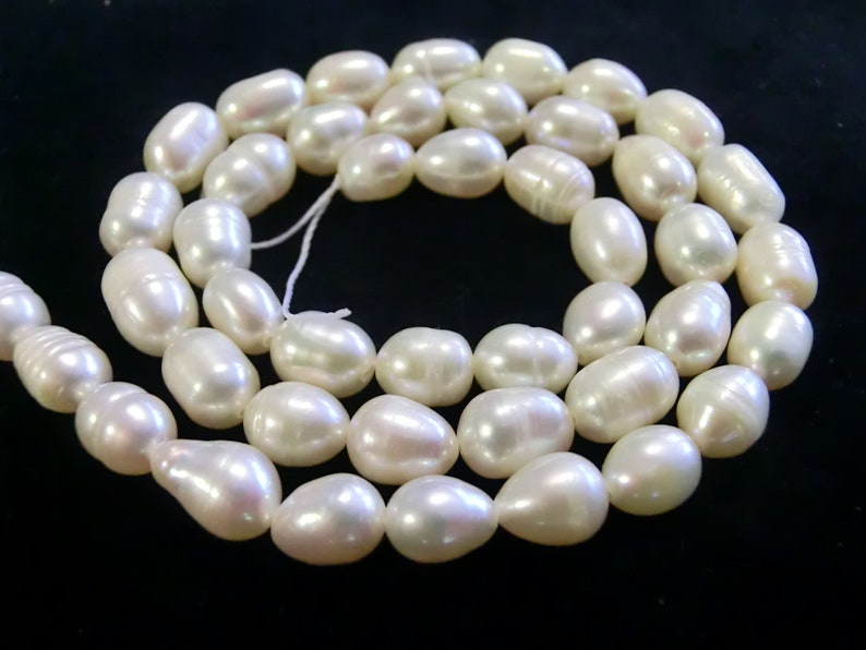 10 30 Süßwasser Perlen creme weiß 5-7,5mm Perlen Zuchtperlen oval barock 3 k Bild 2