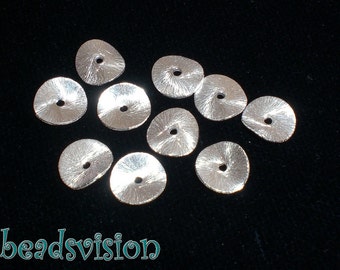 10 spacers 12 mm verzilverd geborsteld golvend metaal kralen schijven spacer kralen kleur zilver