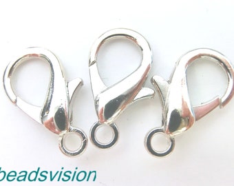 Lobster clasps color silver 21 mm 10-40 pcs. #S515