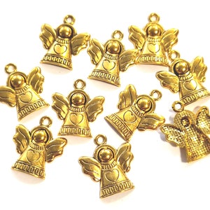 10 pendentifs ange couleur or S657 image 3