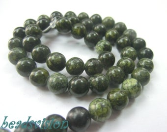 Green JASPER 8 mm beads balls 1 strand round