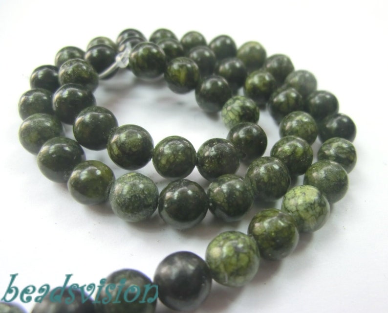 Green JASPER 8 mm beads balls 1 strand round image 1