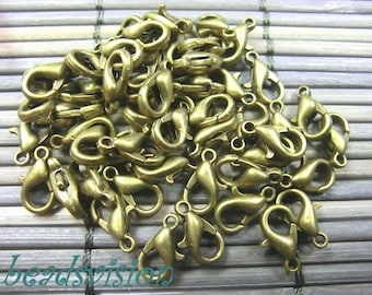 50 Karabiner 10x6mm Verschlüsse Kettenverschluß  Farbe bronze #S231