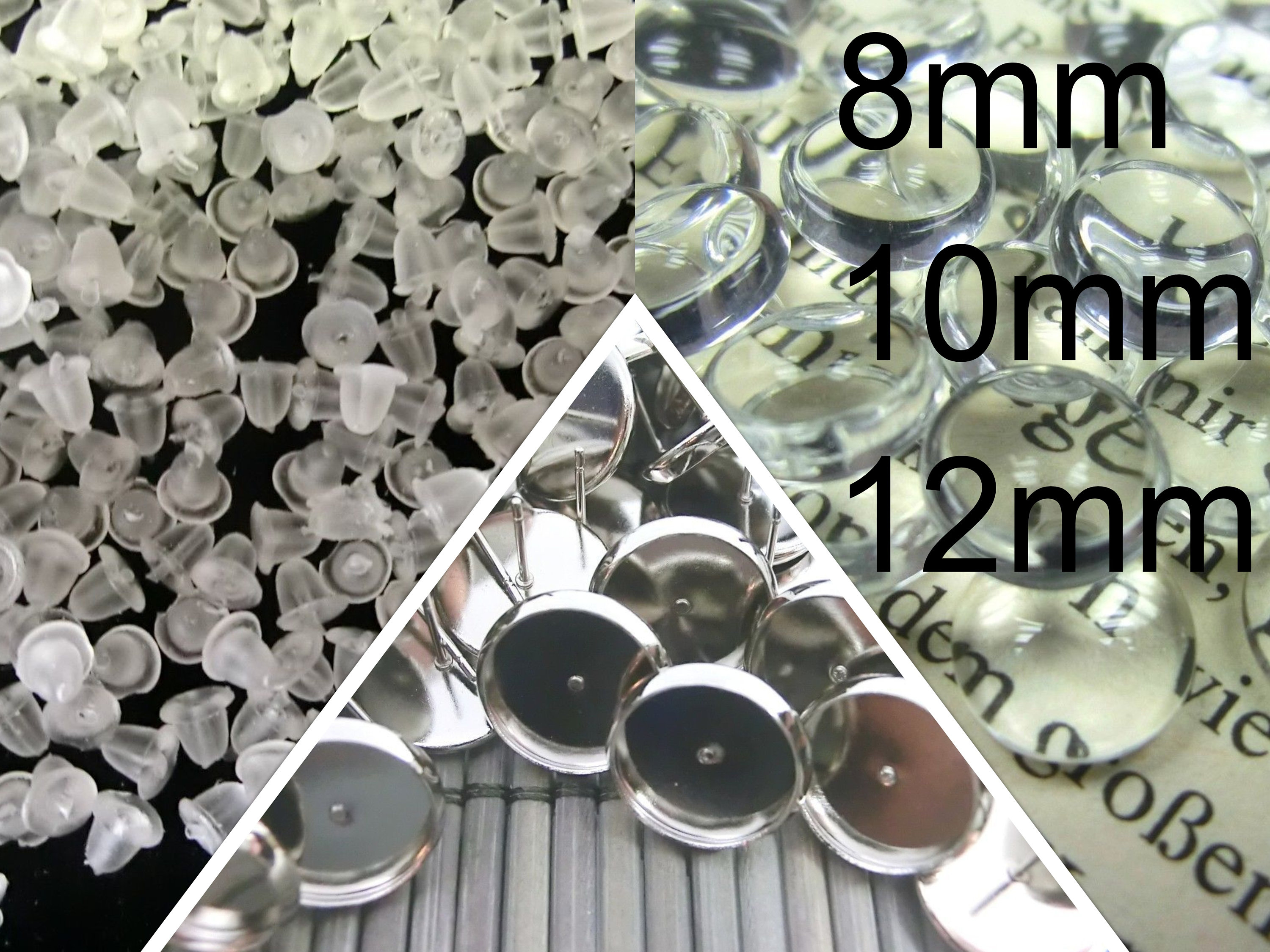 Orecchini In Argento 925 Placcato Con Cabochon Druso Resina Scintillante 1093544 - Foto 7