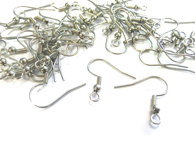 Earrings surgical stainless steel silver 10-50 pieces S083 image 3