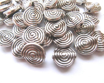 Spacer snails color antique silver 10 / 40 pieces 11 x 10 mm #S178