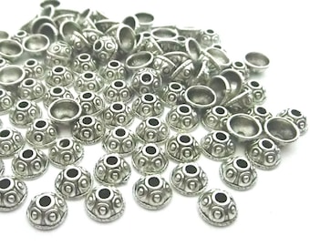 Perlkappen 8mm Farbwahl antiksilber 50-200 Kappen Endkappen Metall für 8mm Perlen