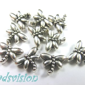 10 / 40 spacer metal beads dragonfly color antique silver metal spacers #S641