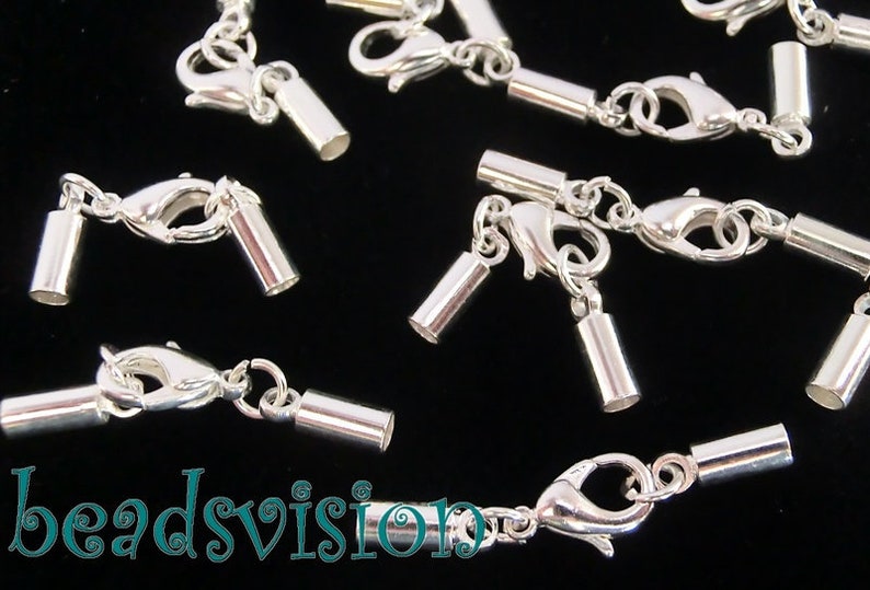 5-50 CARABINER for straps up to 2 mm CLOSURES with end caps color silver chain clasp closure connector S067 image 1