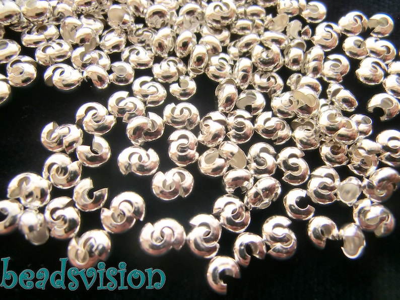 Laminating beads crimp color silver 4.5 mm S250 image 1