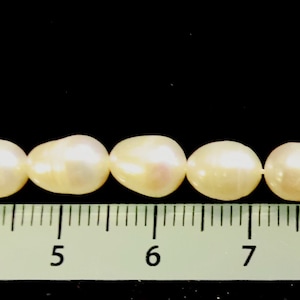 10 30 Süßwasser Perlen creme weiß 5-7,5mm Perlen Zuchtperlen oval barock 3 k Bild 4