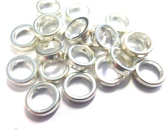 20 Rahmen Perlenrahmen oval Perlen Spacer Farbe silber Zwischenperlen Metall #S037