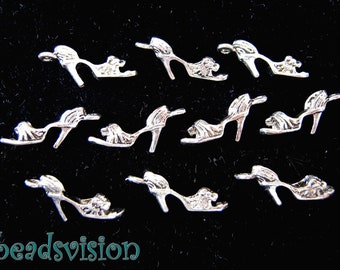 10 / 40 Sandalettes Charms Couleur antiks argent chaussures #S217