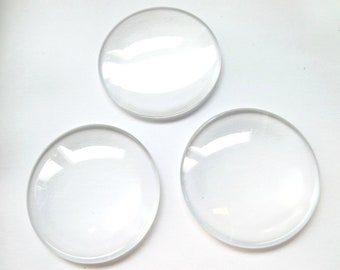 Glas Cabochons 40-50mm 5 - 50 Stück klar rund durchsichtig Glascabochons