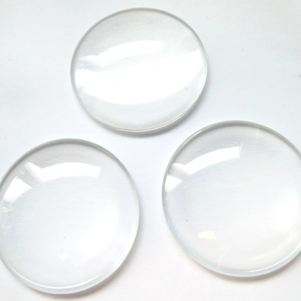 Glas Cabochons 40-50mm 5 - 20 Stück klar rund durchsichtig Glascabochons