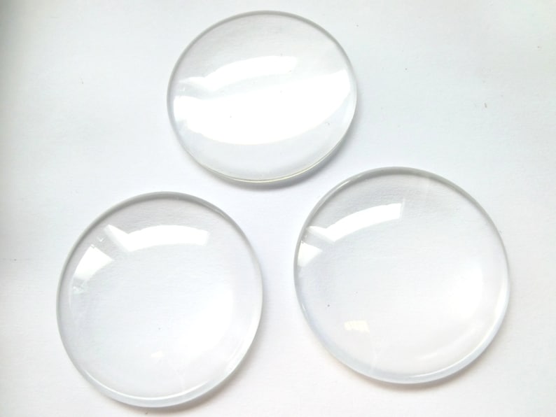 Glass Cabochons 40-50 mm 5 50 pieces clear round transparent glass cabochons image 1